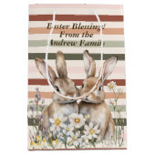 Osterbunny Boho Wasserfarbe Personalisiert Mittlere Geschenktüte (Vorderseite)