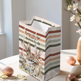 Osterbunny Boho Wasserfarbe Personalisiert Mittlere Geschenktüte
