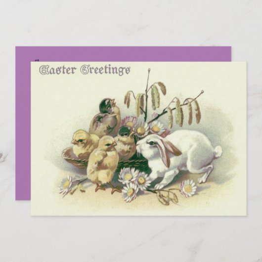 Osterbunny Chick Daisy Einladung (Vorne/Hinten)