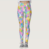 Osterbunny Egg Hunt Bright Pastel Patchwork Leggings (Vorderseite)