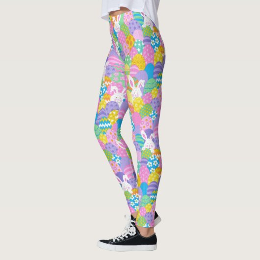 Osterbunny Egg Hunt Bright Pastel Patchwork Leggings (Links)