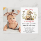 Osterbunny Girl Foto Geburtstagseinladung Postc Postkarte (Vorderseite)
