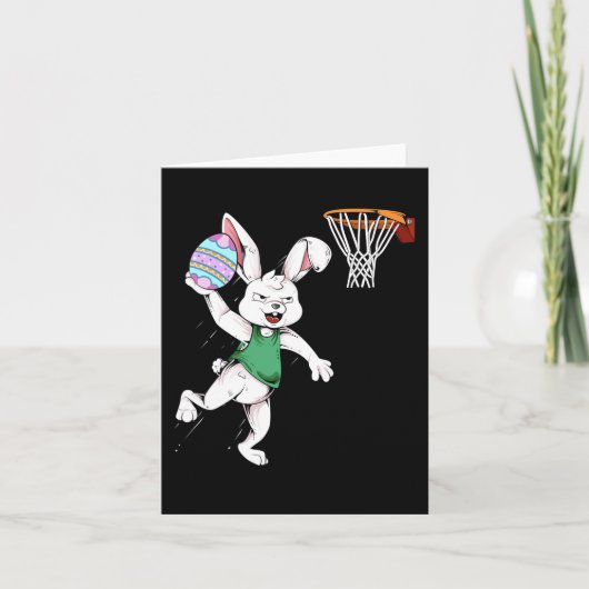Osterbunny Kids Boys Männer Rabbit Dunking Basketb Karte (Vorderseite)