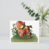 Osterbunny Kiss Vintag Feiertagspostkarte (Stehend Vorderseite)