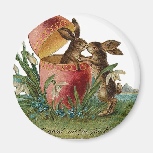 Osterbunny Kiss Vintag Magnet (Vorne)