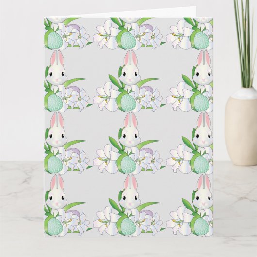 Osterbunny Lilies Karte (Vorderseite)
