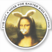 Osterbunny Mona Lisa Aufkleber (Vorderseite)