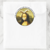 Osterbunny Mona Lisa Runder Aufkleber (Tasche)