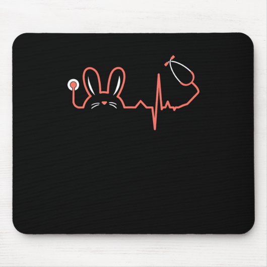 Osterbunny Stethoscope Nurse Doktor Rabbit Scrub Mousepad (Vorne)