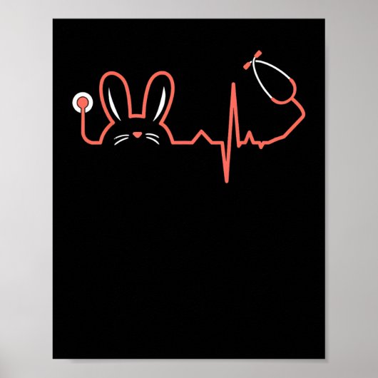 Osterbunny Stethoscope Nurse Doktor Rabbit Scrub Poster (Vorne)