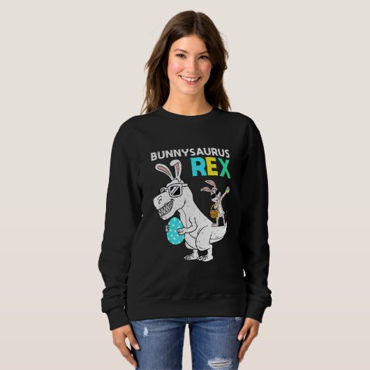 Osterbunnysaurus T Rex Dino Dabbing Rabbit Boys Sweatshirt (Vorne ganz)