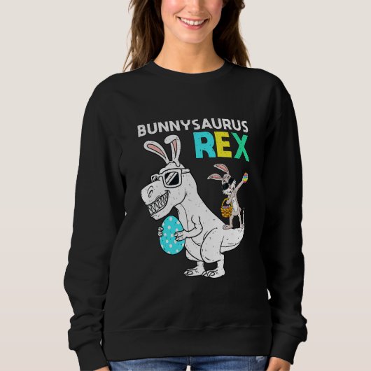 Osterbunnysaurus T Rex Dino Dabbing Rabbit Boys Sweatshirt (Vorderseite)