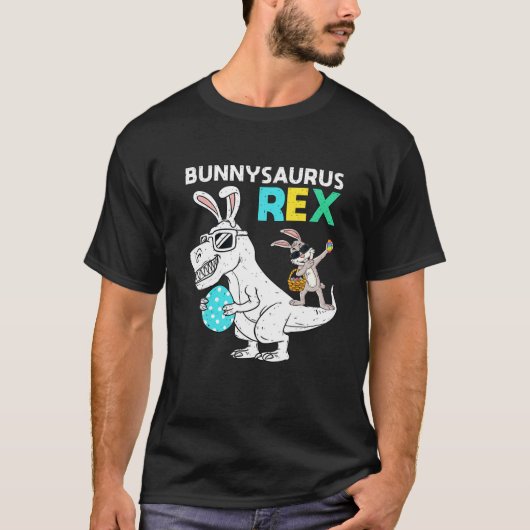 Osterbunnysaurus T Rex Dino Dabbing Rabbit Boys T-Shirt (Vorderseite)