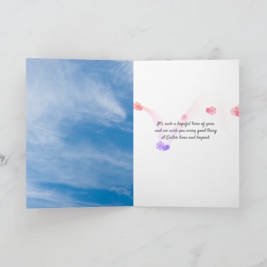 Osterbüsche mit rosa Ei im Gras Karte (Innenseite)