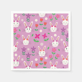 Osterbüscheln mit rosa orangefarbenen violetten Bl Serviette