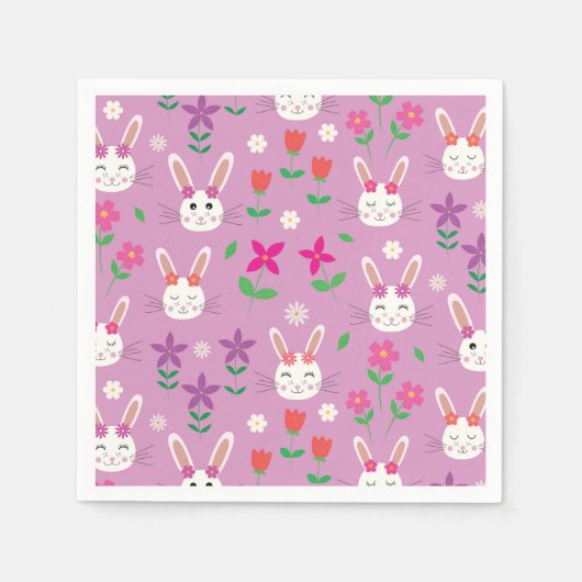 Osterbüscheln mit rosa orangefarbenen violetten Bl Serviette (Vorderseite)