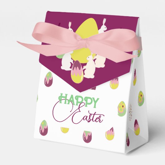 Osterbüscheln und bemalte Eier. Geschenkschachtel (Vorderseite)