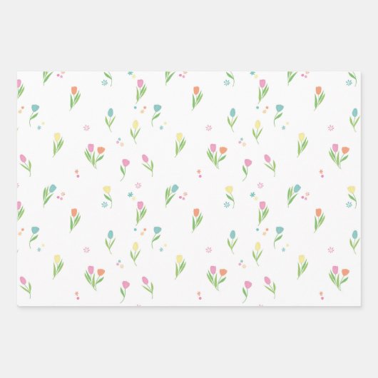 Osterbüschen, Küken, bemalte Eier Geschenkpapier Set (Vorderseite 3)