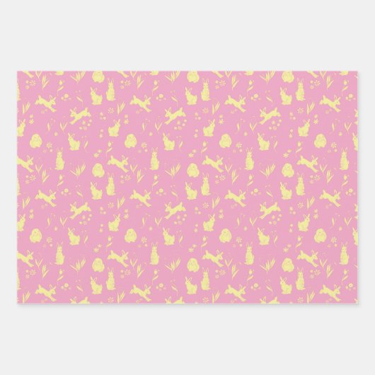 Osterbüschen, Küken, bemalte Eier Geschenkpapier Set (Vorderseite 2)