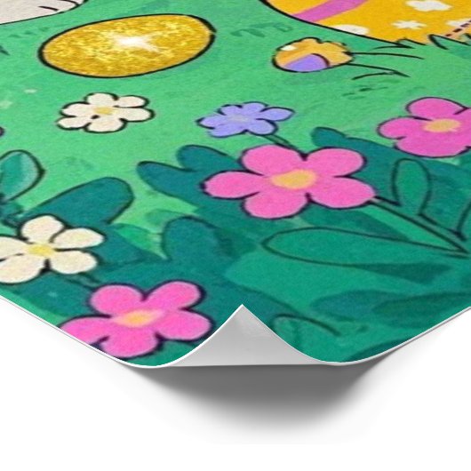 Osterbüsen mit Ostereiern Poster (Ecke)