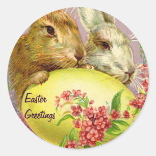 Osterbüsen und Vintage Aufkleber für Eier