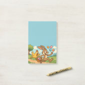 OsterCartoon Funny | Bunny Steals Eggs von Hen Post-it Klebezettel (Auf Schreibtisch)