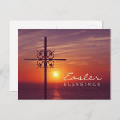 OsterChristliches Kreuz Postkarte (Vorne/Hinten)