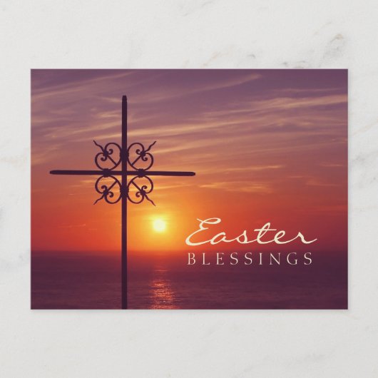 OsterChristliches Kreuz Postkarte (Vorderseite)