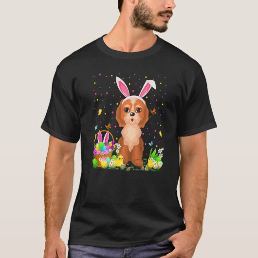 Ostercockapoo Hund Bunny Egg Jagd Cockapoo Eas T-Shirt (Vorderseite)