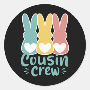 OsterCousin Crew Squad Family Matching Bunnies T Runder Aufkleber