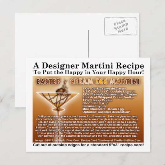 Ostercreme Ei Martini Rezept Postkarte (Vorne/Hinten)