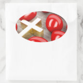 Osterdekoration mit Eiern und Kreuz Ovaler Aufkleber (Tasche)