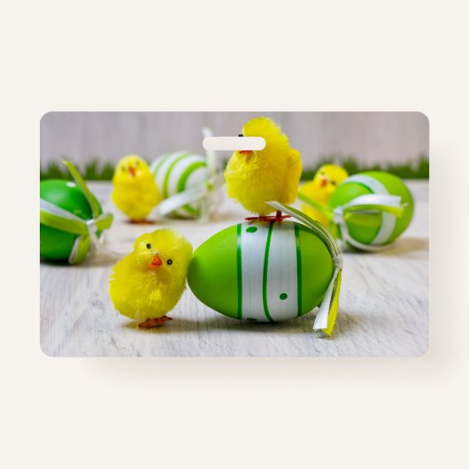 Osterdekoration - Ostereier und Küken Ausweis (Vorderseite)