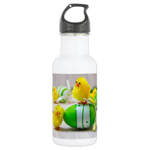 Osterdekoration - Ostereier und Küken Edelstahlflasche