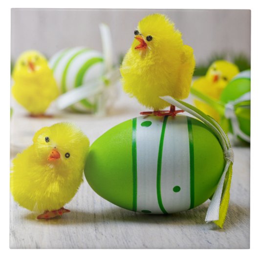 Osterdekoration - Ostereier und Küken Fliese (Vorderseite)