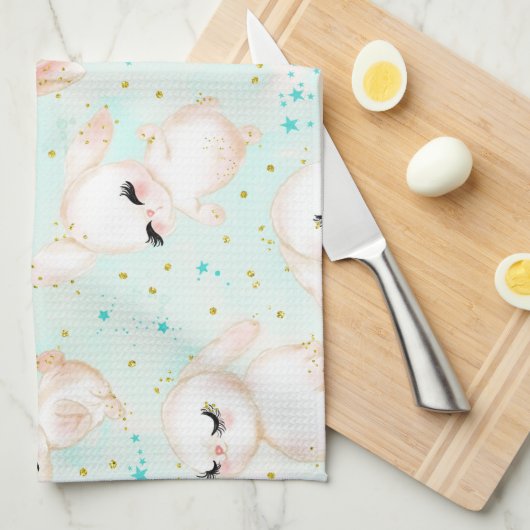 Osterdekoren Geschirrtuch (Viertel Falte)