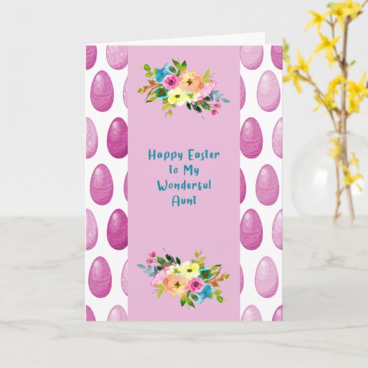 Osterdesign für Tante mit bunten Eiern Karte (Gelbe Blume)