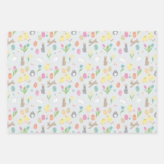 Osterdesigns mit lustig dekorierten und bemalten E Geschenkpapier Set (Vorderseite 2)