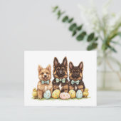 Osterdeutsche Schäferhunde Feiertagspostkarte (Stehend Vorderseite)