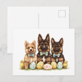 Osterdeutsche Schäferhunde Feiertagspostkarte (Vorne/Hinten)