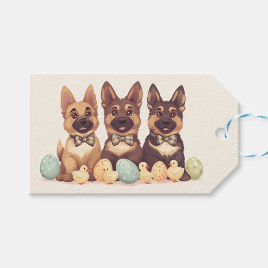 Osterdeutsche Schäferhunde Geschenkanhänger (Vorderseite (Horizontal))