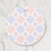 Osterdiamantmuster mit dekorierten Eiern Geschenkanhänger (Rückseite)