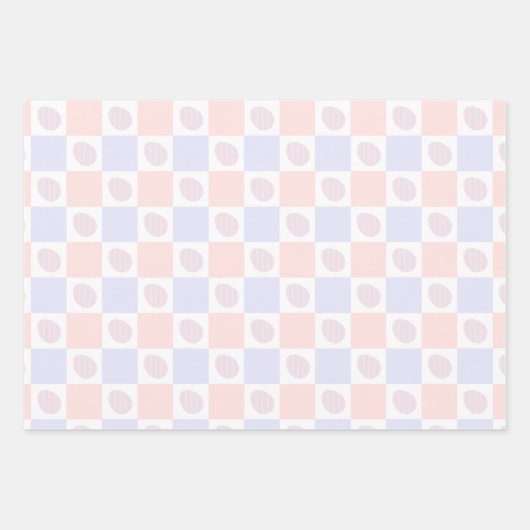 Osterdiamantmuster mit dekorierten Eiern Geschenkpapier Set (Vorderseite 3)