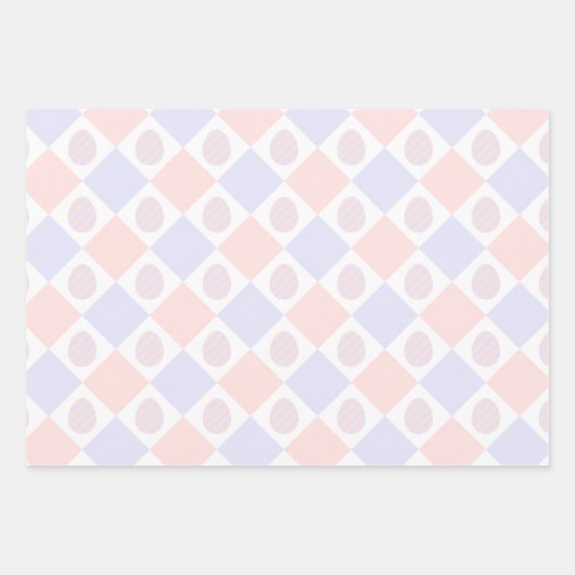 Osterdiamantmuster mit dekorierten Eiern Geschenkpapier Set (Vorderseite 2)