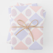 Osterdiamantmuster mit dekorierten Eiern Geschenkpapier Set (Beispiel)