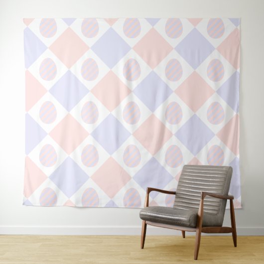 Osterdiamantmuster mit dekorierten Eiern Wandteppich (Beispiel (Horizontal))