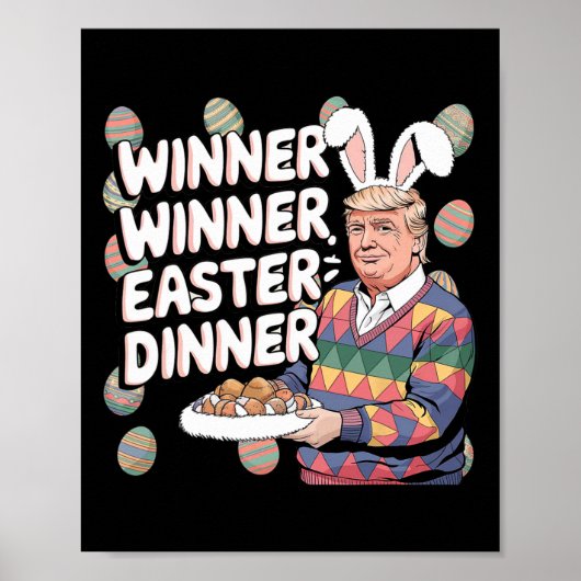 Osterdinner-Gewinner Trump Hase Sucht Eier Glückli Poster (Vorne)