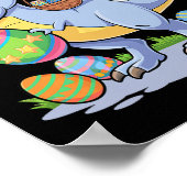 Osterdinosaurier T-rex und sonniges Holding Farbe  Poster (Ecke)