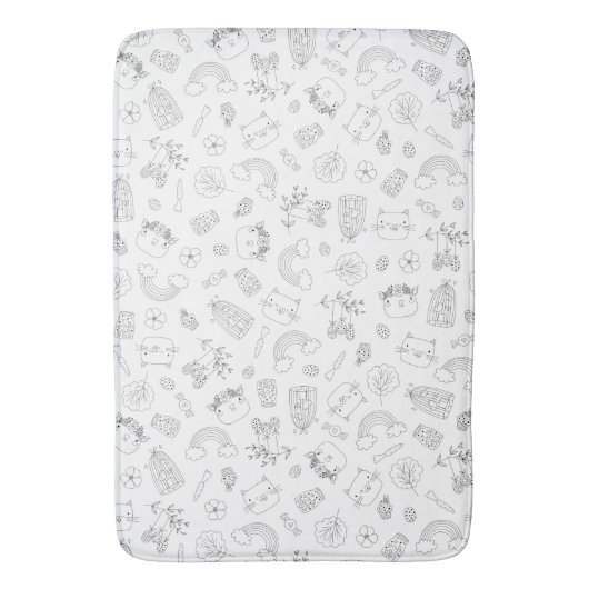 Osterdoodle Kiddie Muster Badematte (Vorderseite Vertikal)