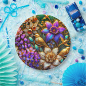 OSTERE BLUME BIRDS 3D ~ dekoriert Pappteller (Party)